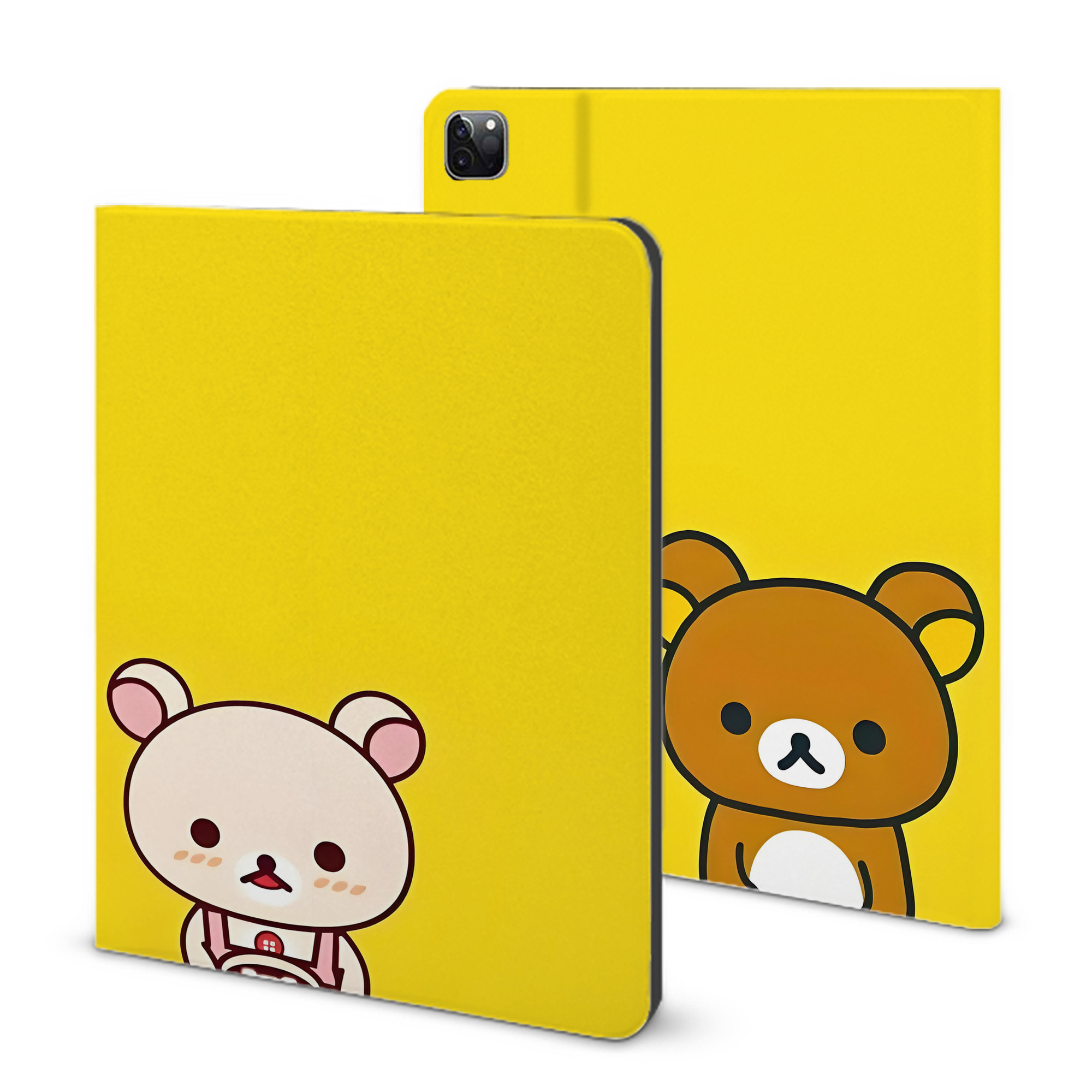（画像用） リラックマ リラックマ キイロイトリ Rilakkuma Korilakkuma Kiiroitori IPad ケース ブック型 PUレザー TPU 耐衝撃 軽量 薄型 ペン収納なし 全面保護 IPad 各モデル対応